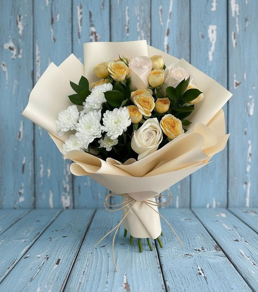 Букет цветов из: Розы и Хризантемы в Узловая