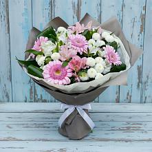 Букет цветов из:  Герберы, Альстромерии и Хризантемы в Узловая