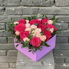 Цветочная композиция из Розы в коробке в Узловая
