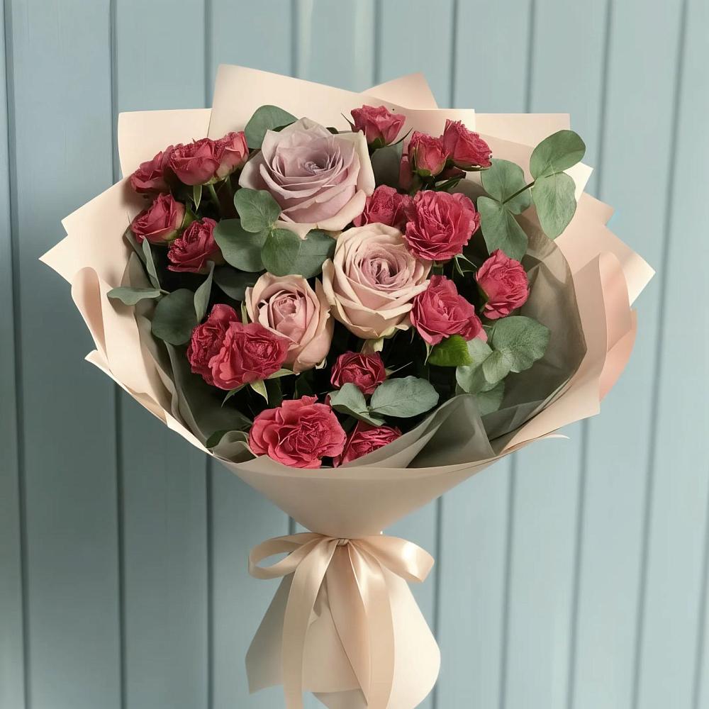 Букет цветов из: Гвоздики и Розы в Узловая