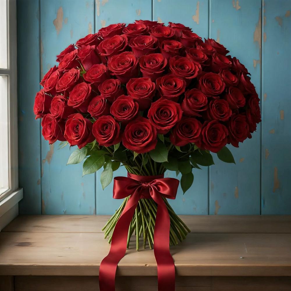 Букет Красные розы Блэк Меджик в Узловая