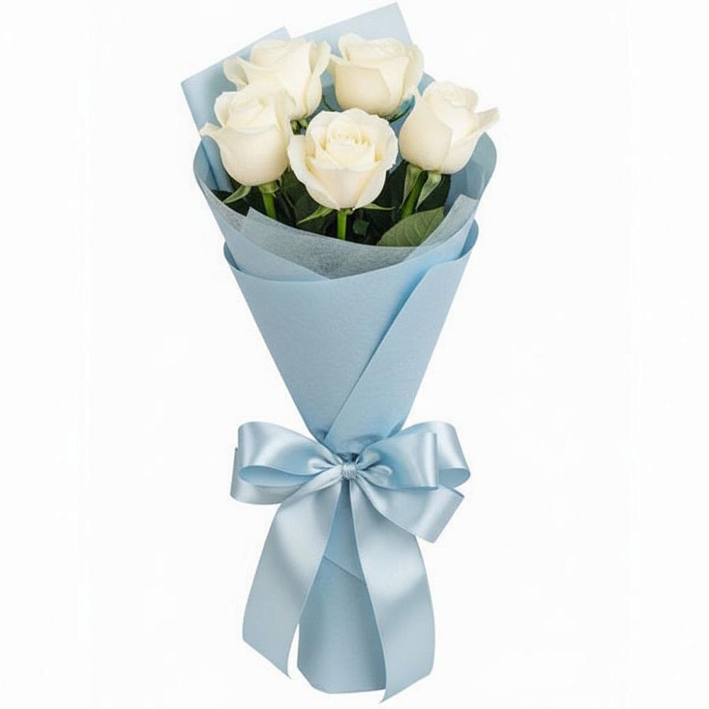 Букет 5 Белых роз Проуд в Узловая