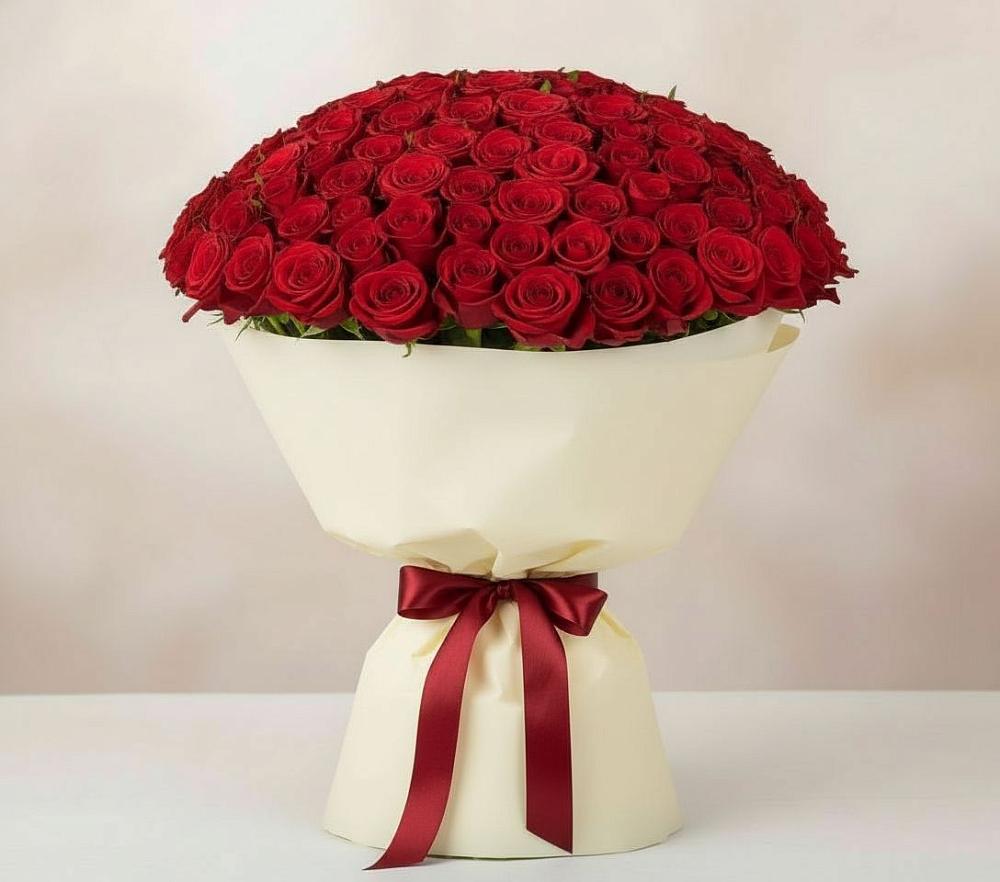 Букет 101 Красная роза Милано в Узловая