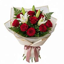 Букет цветов из:  Лилии и Розы в Узловая