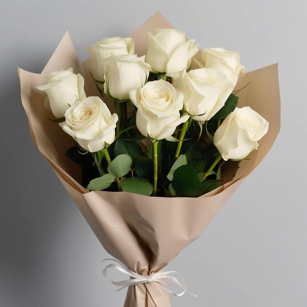 Букет 9 Белых роз Эдлесс Лав в Узловая