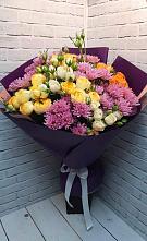 Букет цветов из:  Хризантемы и Розы в Узловая