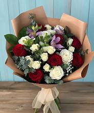 Букет цветов из:  Розы и Альстромерии #REPLACE_PRED# Узловая