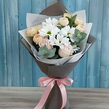 Букет цветов из:  Хризантемы и Розы #REPLACE_PRED# Узловая