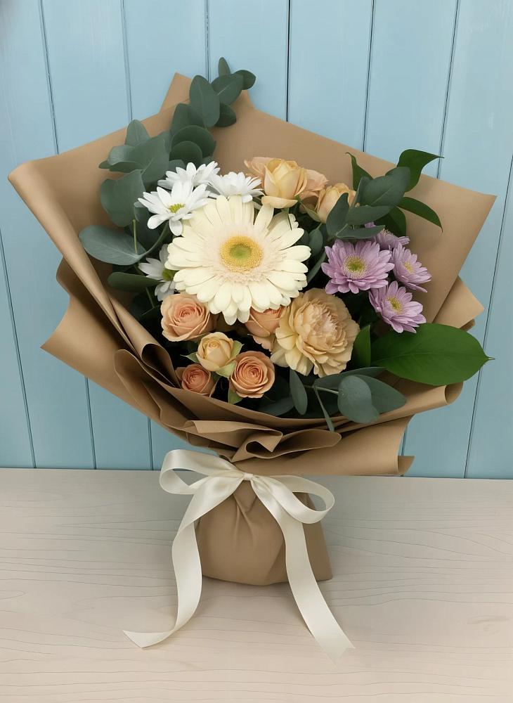 Букет цветов из: Герберы и Хризантемы в Узловая