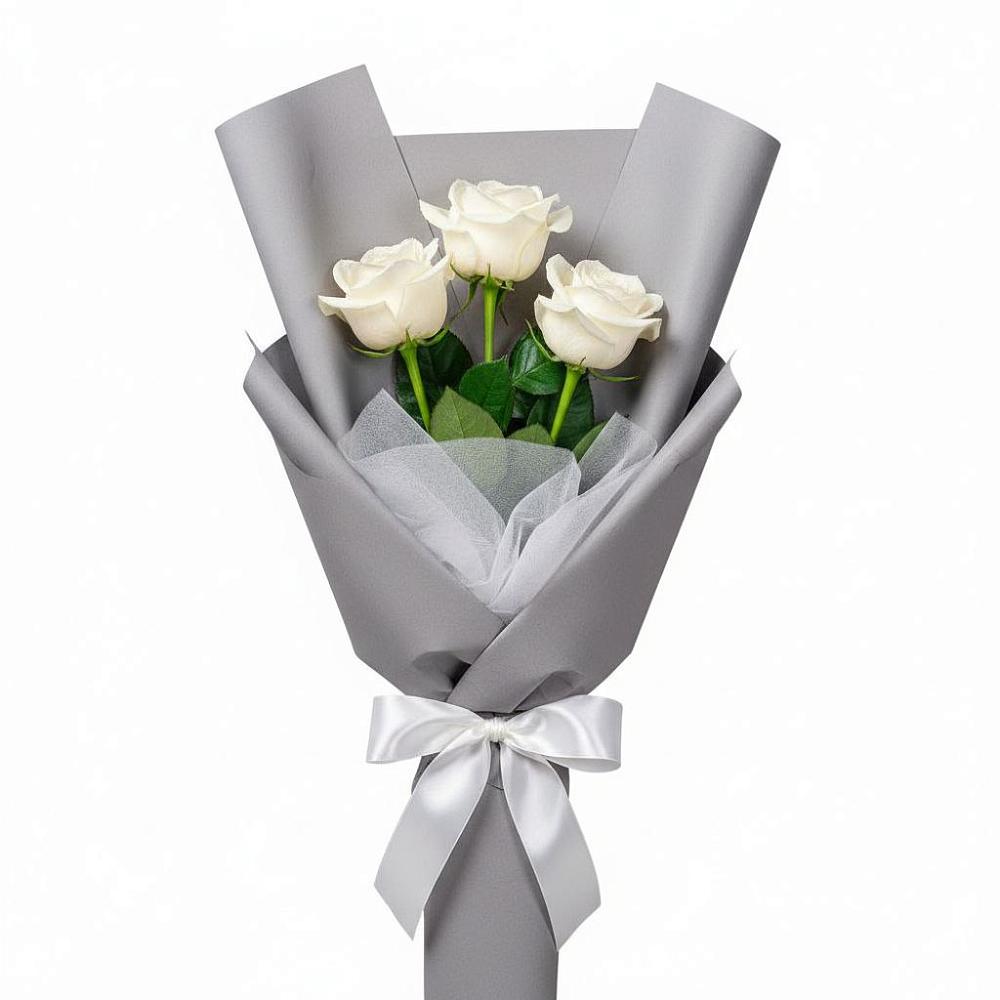 Букет 3 белые розы в Узловая