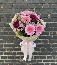 Букет цветов из:  Герберы и Хризантемы в Узловая