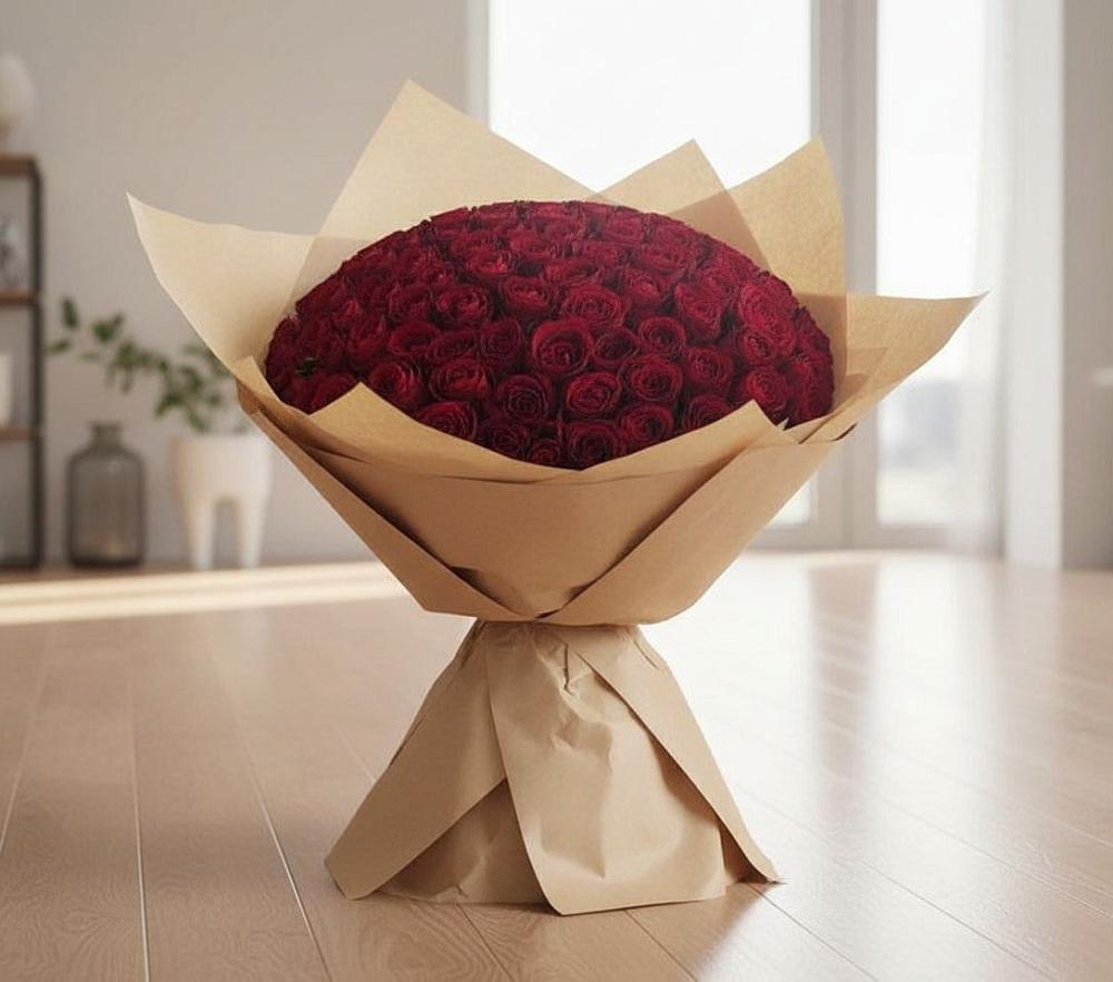 Букет 101 Красная роза в Узловая