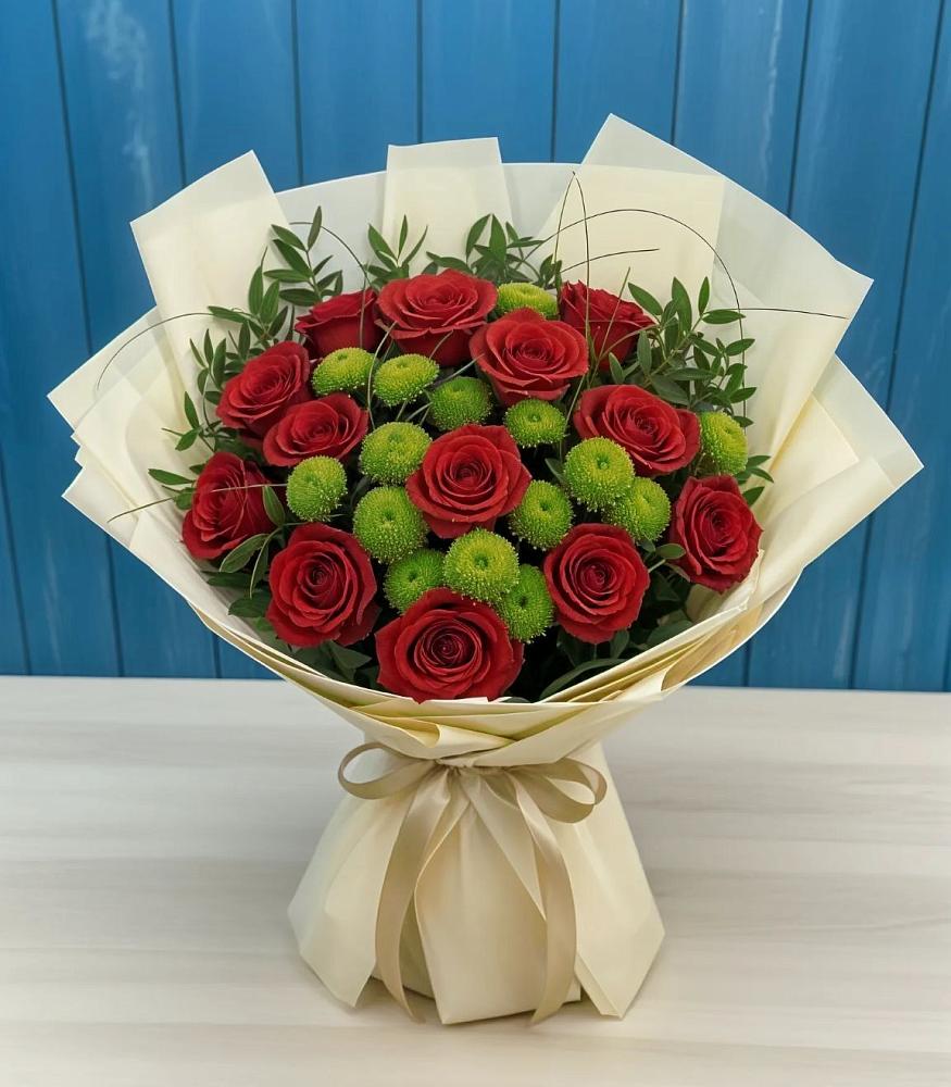 Букет цветов из: Розы и Хризантемы в Узловая