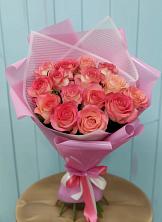 Букет 15 Розовых роз Равель в Узловая