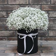 Цветочная композиция из Гипсофила в шляпной коробке в Узловая