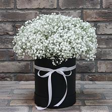 Цветочная композиция из Гипсофила в шляпной коробке в Узловая
